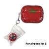 Transparent Red Fruit Airpods Pro 2/1 Earphone Case Tomato Pendant Case Cover for AirPods 1 or 2 3 4 AirPods Pro Pro 2