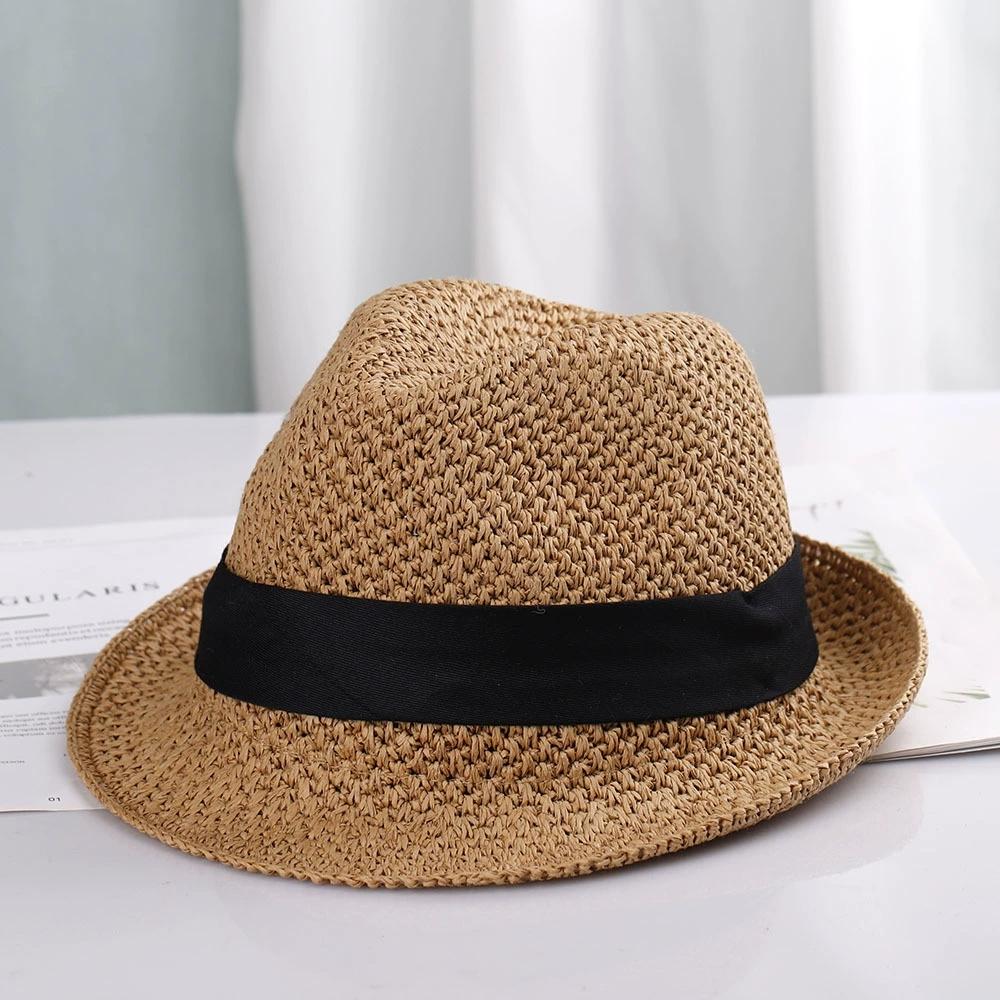 British Retro Straw Hat Men and Women Summer Beach Hats UV Protection Fisherman Hat