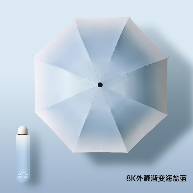 Gradual change sun umbrella high value automatic umbrella men and women weather and rain sun umbrella sunscreen UV umbrella