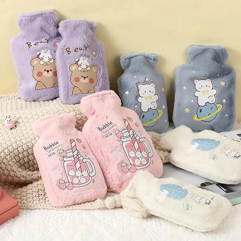 Cartone Animato Peluche Coniglio Orso Borsa Acqua Calda Riempimento Acqua Velluto Piccolo Portatile Studente Scaldamani Carino Borsa Acqua Calda