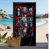 Slipknot Aufdruck Schnelltrocknendes Strandtuch Super Saugfähig Weich Leichtes Badetuch für Pool Sommer Reisen