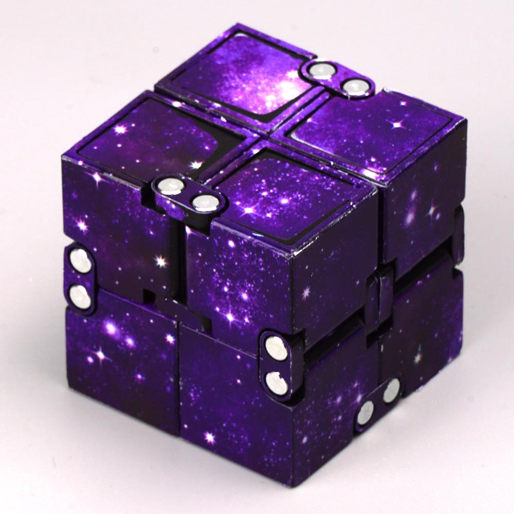 Infinity Cube: Luminous Blue-Green Stress Relief and Creative Decompression Toy