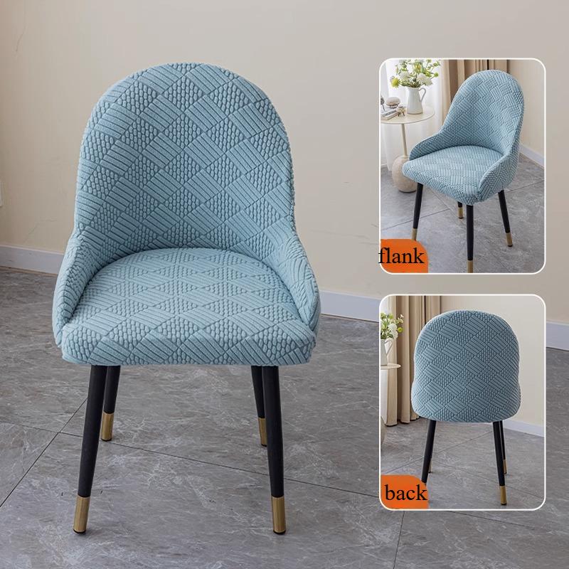Washable Universal Curved Armchair Slipcover Elastic Stretch Chair Cover For Dining Room Knitted Patterned Chair Cover