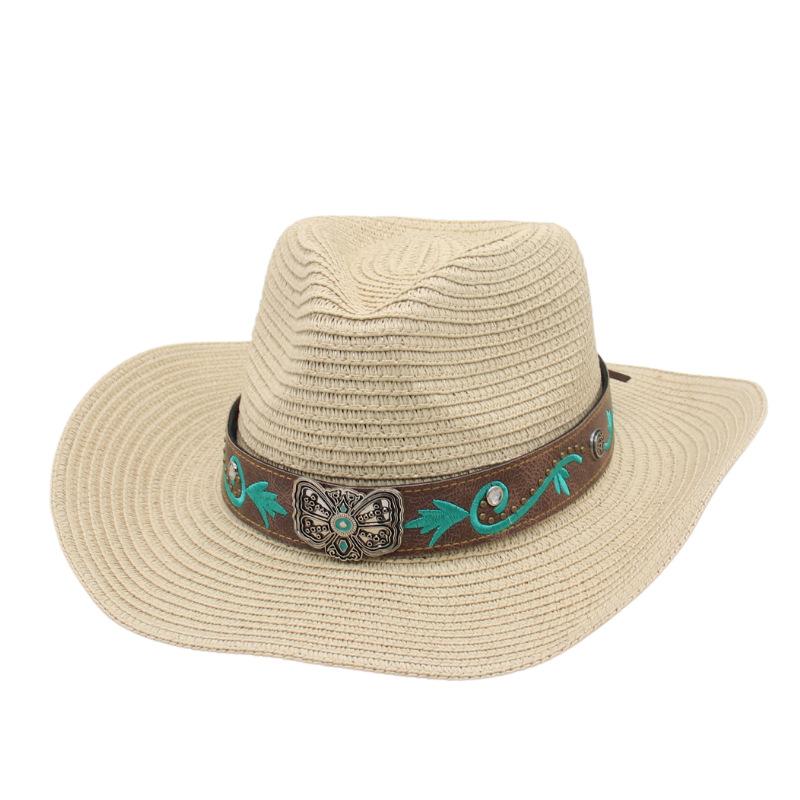 Adjusting Soft Denim Straw Hat Ethnic Style Big-brimmed Top Hat New Men's and Women's Outdoor Sun Hat