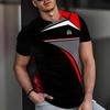 Summer Round Neck 3D Gradient Print Top Fashionable Casual Short Sleeved Men's T-shirts