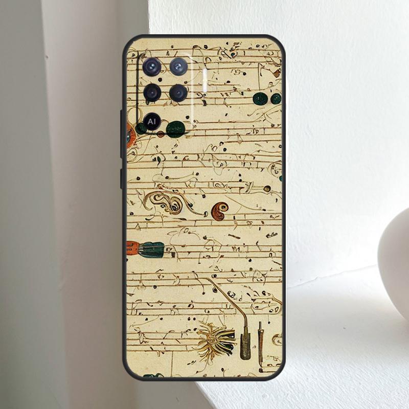 Music Score Musical Notes For OPPO A6 A5 Pro A15 A17 A77 A16 A76 A96 A18 A38 A58 A78 A98 A54 A74 A94 A40 A60 A80 Case