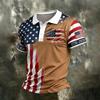Men's Casual Quick Dry Mesh Golf Polo Shirt Short Sleeve Printed Button Down Lightweight Sportswear Top for Outdoor Activities