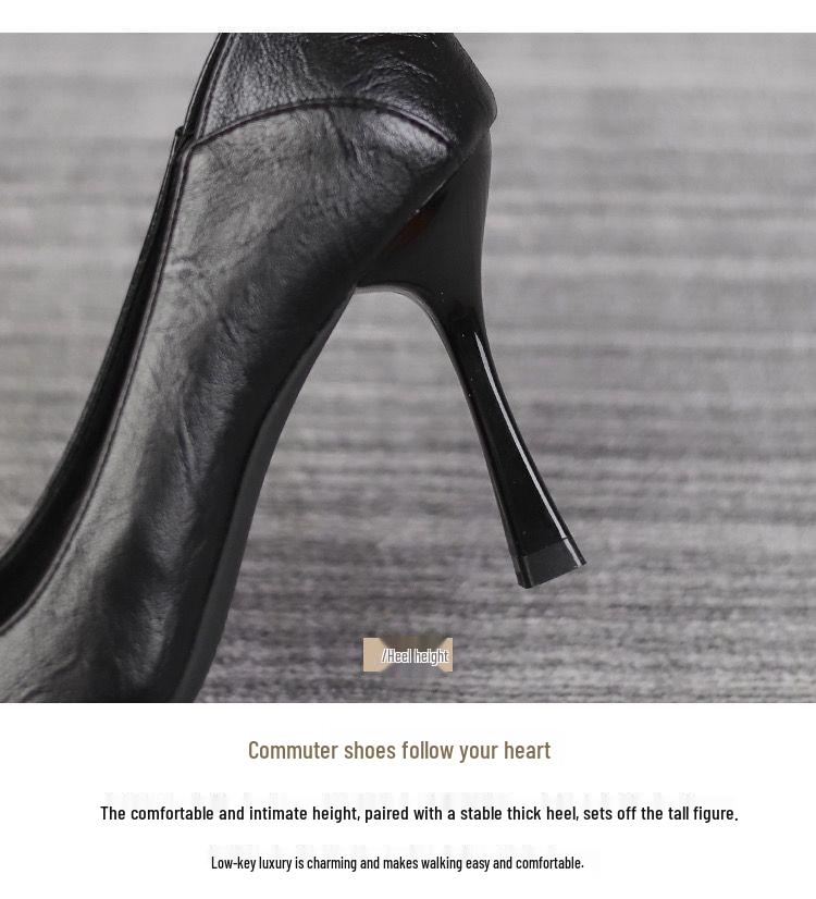 Damen Schwarze Echtleder Schafsleder Stilettoabsätze - Bequeme, Professionelle Arbeitsschuhe mit Weicher Sohle