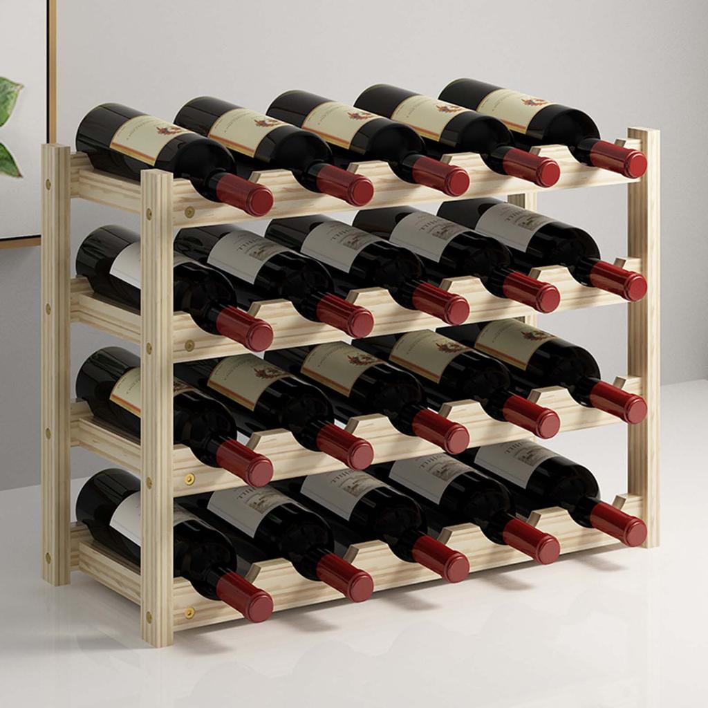 2/3/4 Tiers Wooden Wine Racks Home Bar Party Display Glass Holder Shelf Decoration Red Wine Storage Rack Stand Organizer
