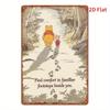2D Flat Effect 1pc Classic Iron Wall Hanging Sign, 20.32x30.48 Cm, with Winnie the Pooh and Piglet Design, and "Find Comfort In