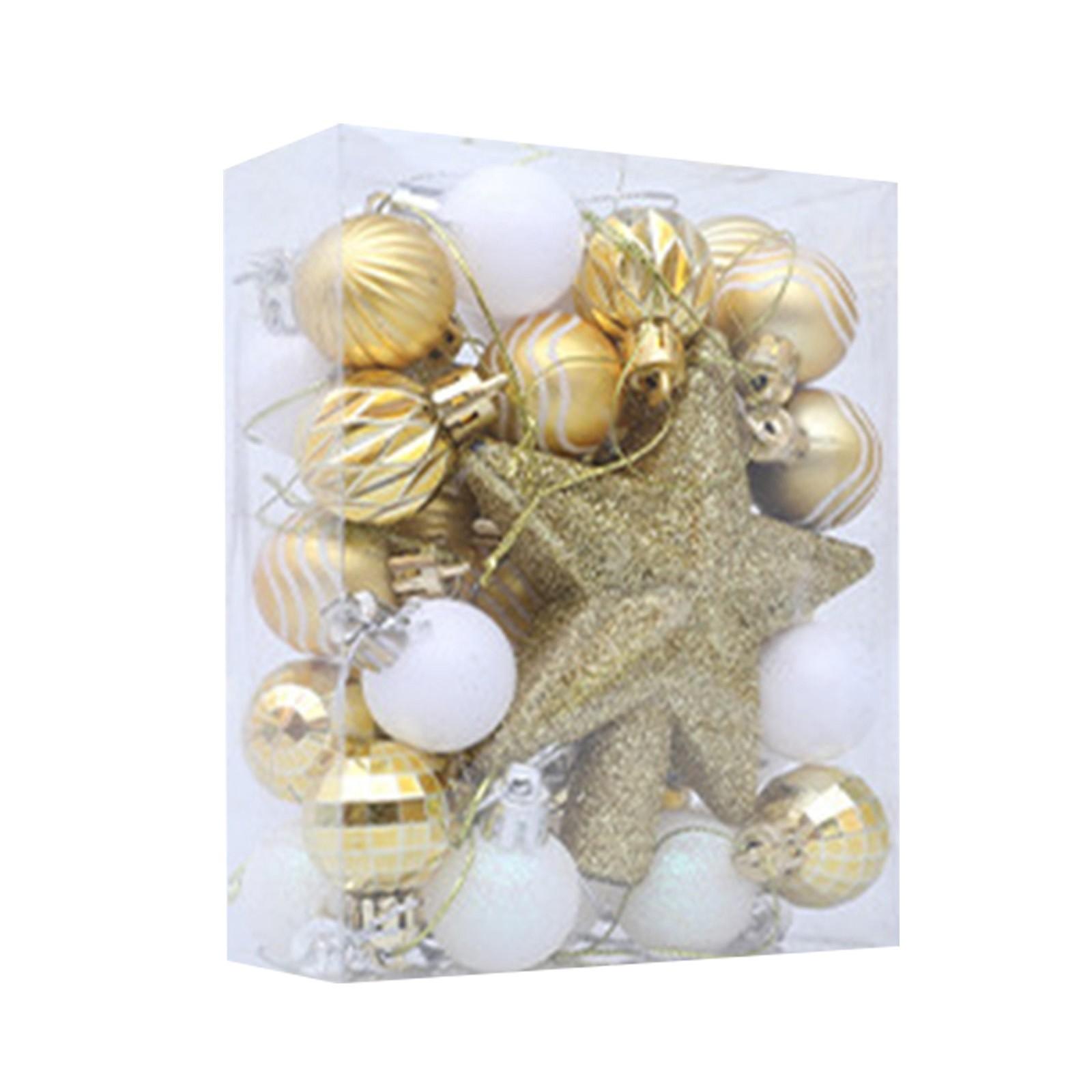 

Набор из 36 небьющихся рождественских шаров для украшения елок, набор подвесных шаров для украшений на рождественскую вечеринку One Size золотой