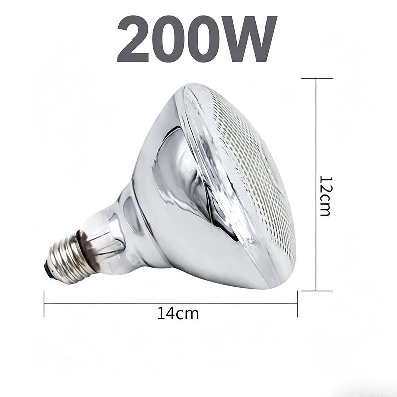 Infrared Livestock Heat Lamp Bulb 100W/150W/200W/250W Durable Heat Light for Chicken Piglet Brooder Breeding