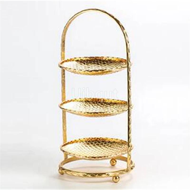 Creative pattern three layer Mini snack rack Fruit plate KTV bar restaurant tableware Cake rack Snack plate Water cube cake rack