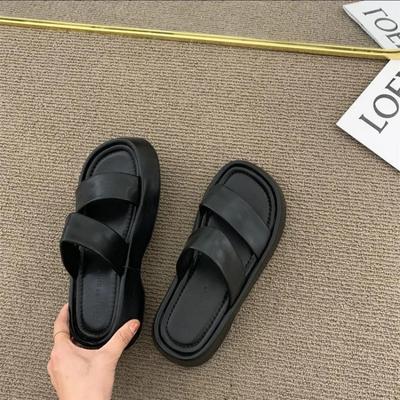 Moda 2024 Chinelos de Verão Casuais Sapatos Mulheres Salto Baixo Conforto Sandálias Senhora Bico Aberto Feminino Sandálias Plataforma Sandálias Femininas