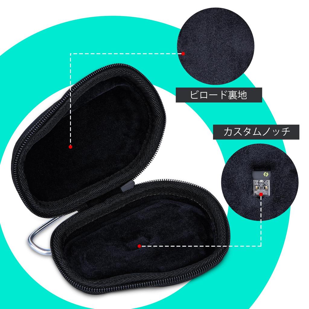 Logitech MX MASTER 3s/4 Advanced Wireless Mouse (Silent, MX2300GR) with Lebakort Storage Case (Black Case)