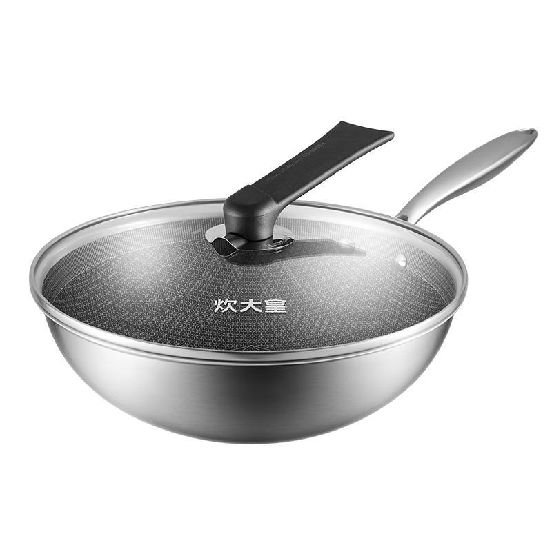Chu Da Huang 304 Stainless Steel Honeycomb Non-stick Wok