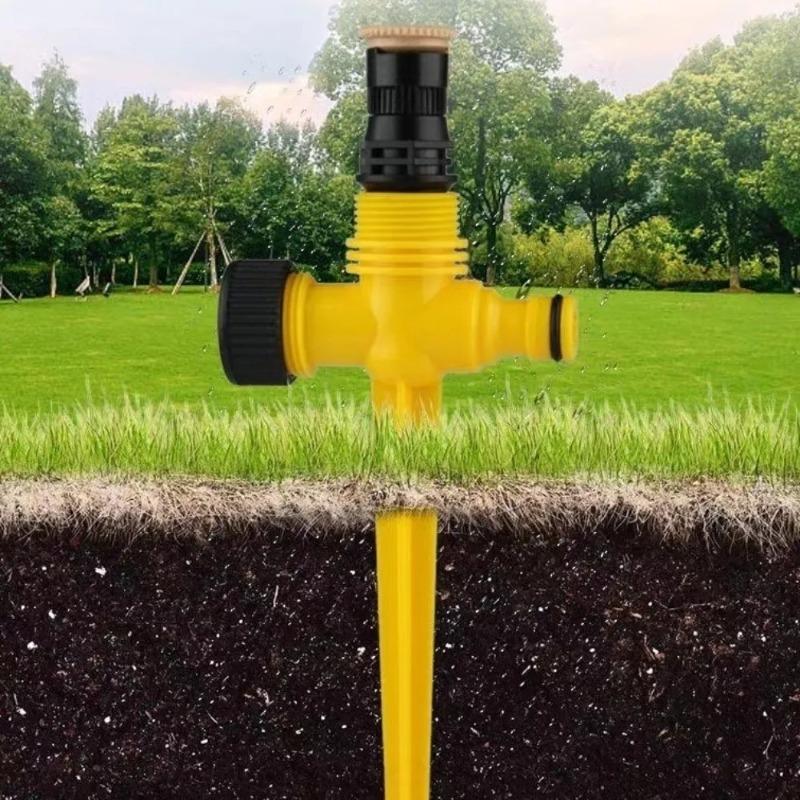 3Pcs 360° Rotation Automatic Lawn Sprinkler Adjustable Nozzle Corrosion Resistant Garden Watering System Buried Plug Irrigation Tool