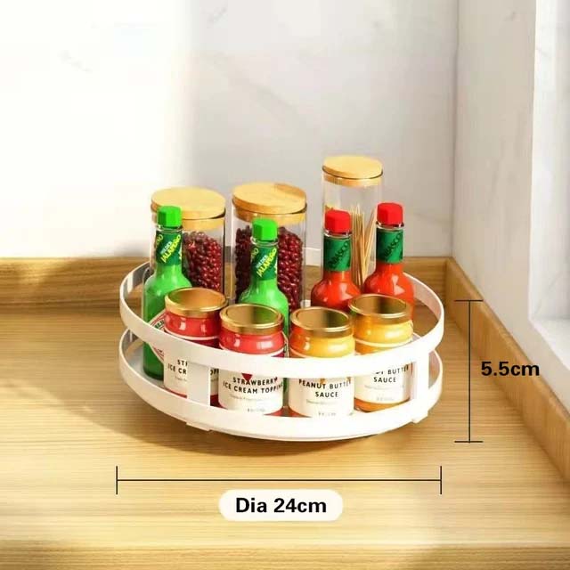

Kitchen Organizer Spices Rack 360° Rotating Seasoning Holder Storage Tray Multipurpose Storage Rack for Kitchen Countertop