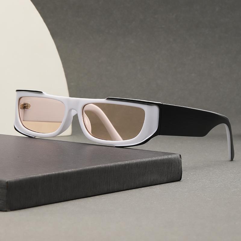 Trendy Small Frame Color Block Sunglasses - Fashionable Punk Style for Internet Celebrities