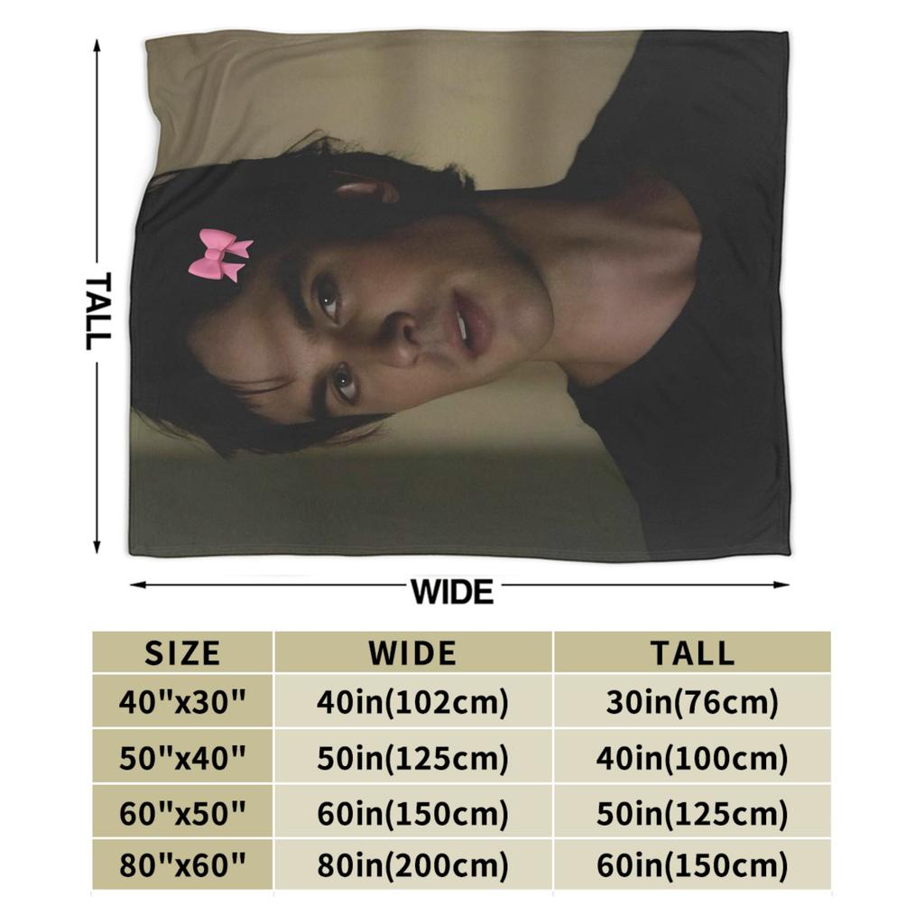Bow Damon Salvatore Blanket Quality Super Warm Bedding Throws Spring Kids Adult Living Room Print Bedspread