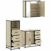 3 Piece Bathroom Furniture Set In Sonoma Oak Particleboard