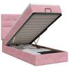 Ottoman Bed with Mattress Pink 90 X 200 Cm Velvet