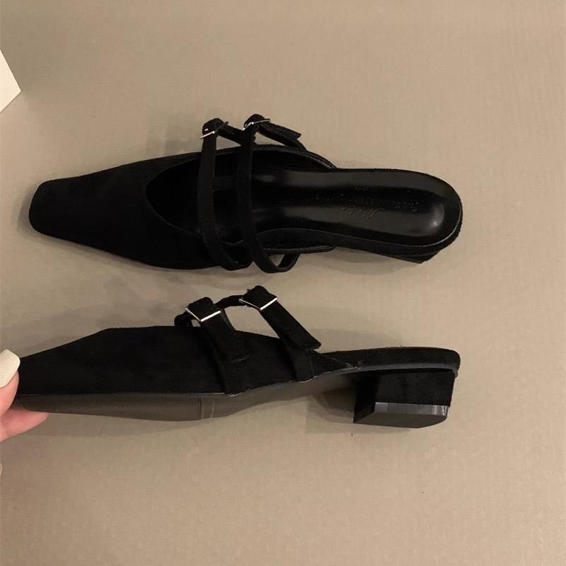 Leopard High Heels Slippers Women Square Toe Sandals Mules Shoes Summer 2025 Trend Designer Shoes Sexy Woman Pumps Dress Slides