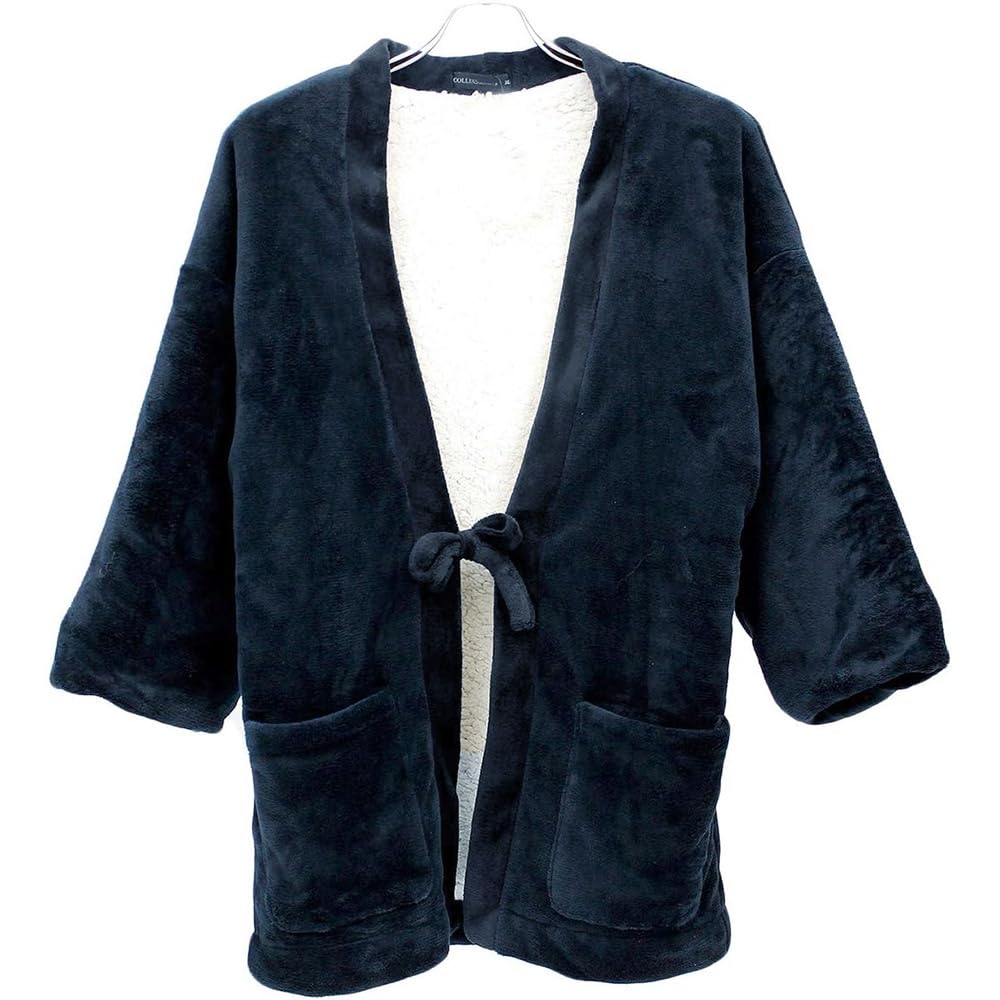 Einfarbige Männer Dotera Hanten (Chan-chanko Hanten), Übergröße, Warm, Flauschiges Boa-Futter, Kälteschutz, Loungewear, Unifarben, Größe 5L, Marineblau