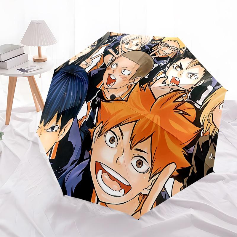 Haikyuu!! Anime Characters Automatic Opening and Closing, 8 rib Structure Portable Umbrella, Suitable for Men and Women in All Seasons  Perf