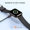 2Pcs 2-Pin Universal Black USB Data Charging Cable with Magnetic Charger Charging Mode for Smart Watch 2.84mm