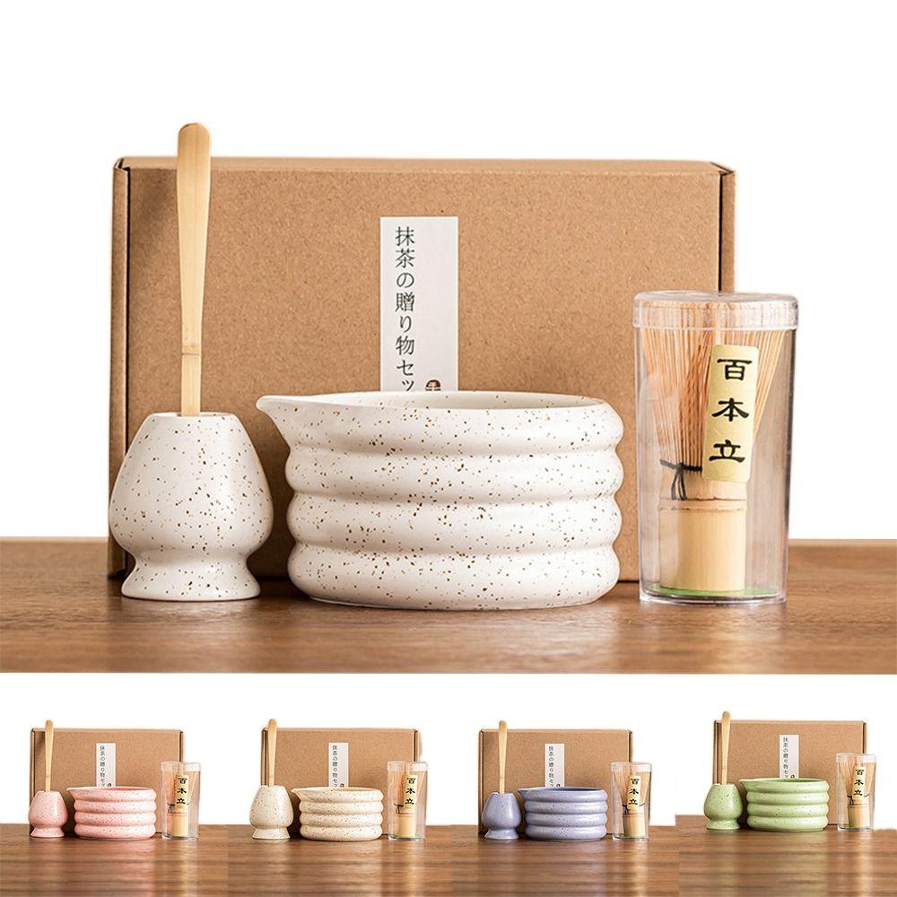 4PCS Food Grade Japanese Matcha Tea Set Doughnut Donut Matcha Stirring Brush  Stirring
