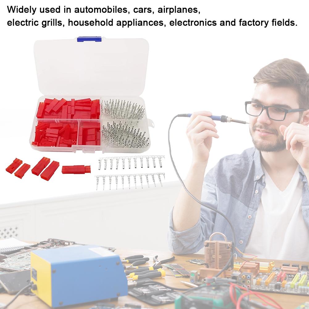 300/420Pcs JST SYP 2 Pin 2.54 MM Adapter Cable Terminal Socket Male Female Housing Connector Female Male Red Plug Terminal Kit