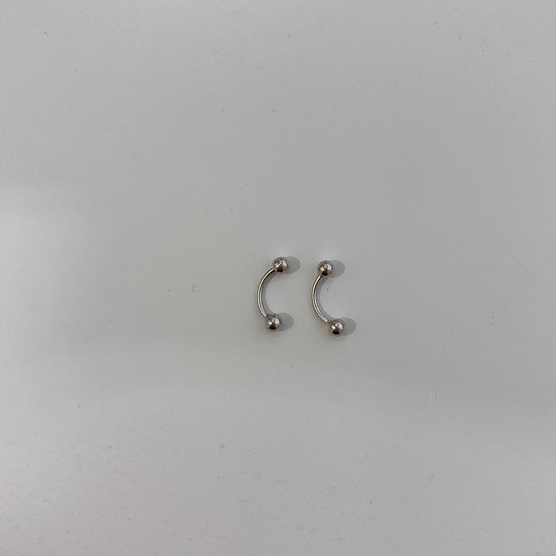 Personalized design sense s925 sterling silver earrings women's 2025 new trendy simple small and versatile retro Hong Kong style stud earrings