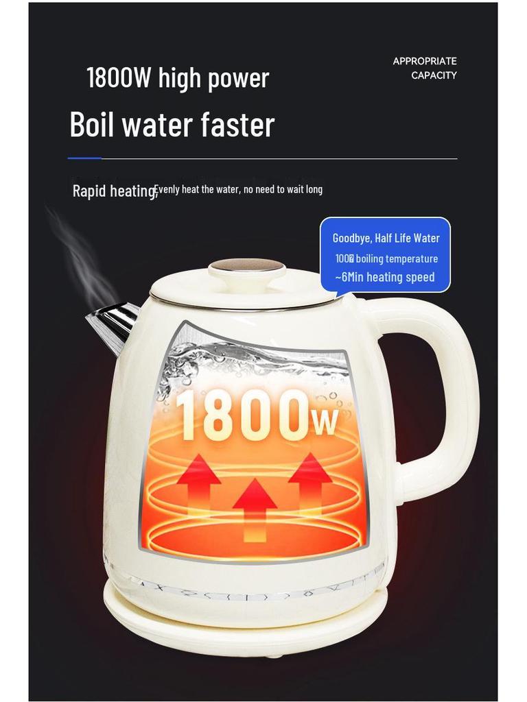 European Standard 2L Stainless Steel Electric Kettle, Anti-scald, 304 Certified.