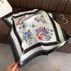 New Chain Floral Printed Silk Scarf Square Scarf High-end Shawl Sunscreen Neck Small Square Scarf Headscarf Women's Scarf