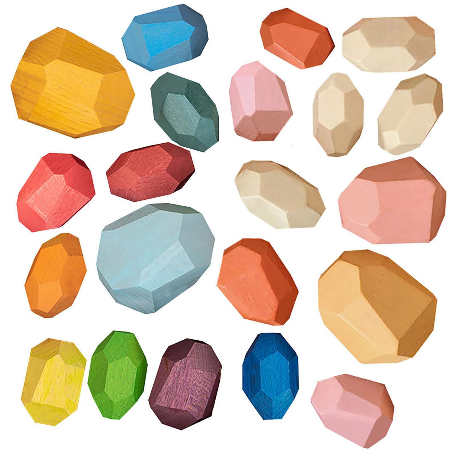 

21шт деревянный балансирующий камень легкий натуральный цвет головоломка игрушка