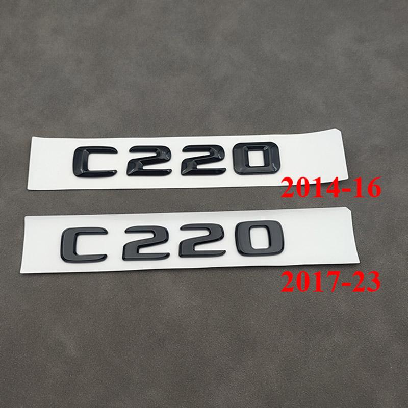 3d ABS Chrome Black Logo C220 Emblem Letters Car Trunk Badge For W204 W205 C 220 C220 Sticker Accessories