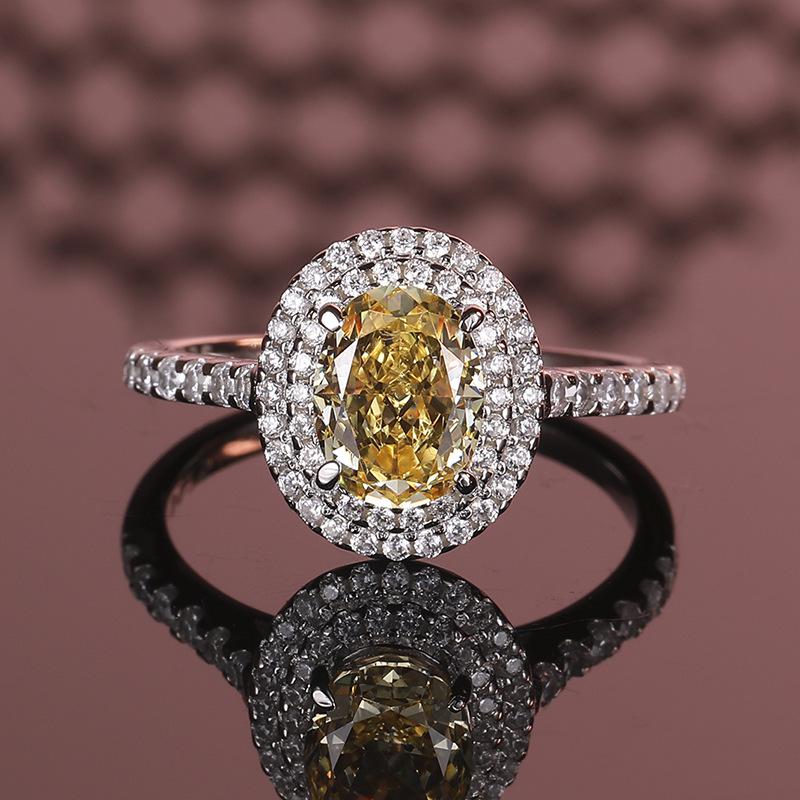 

Ослепительный серебряный набор с огранкой «Ледяной цветок»: Кольцо, ожерелье и серьги с желтыми бриллиантами 925 Sterling Silver