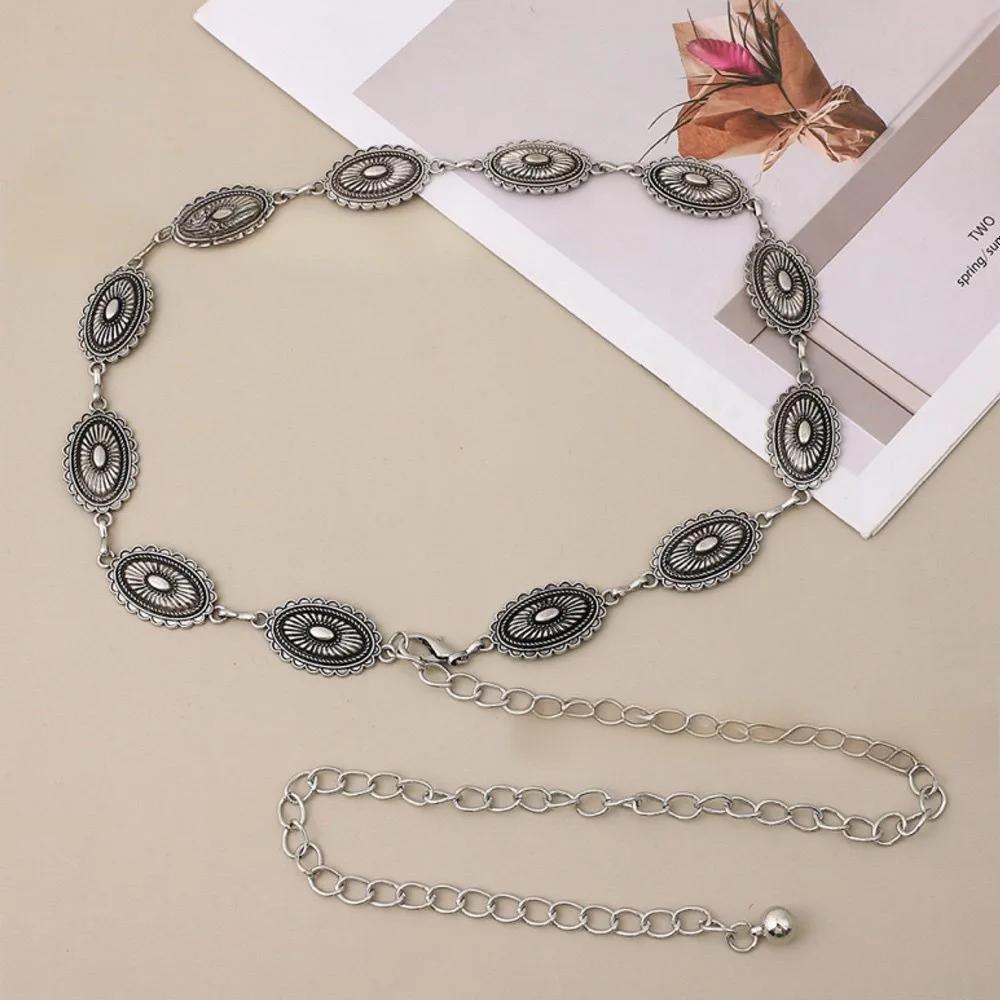 

Этнический стиль аксессуары цепочка на талию богемный универсальный ремень женское платье платье высокого класса с поясом металл ретро серебряный