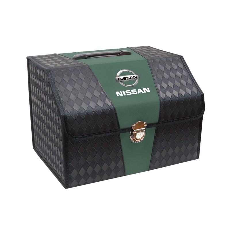 Nissan Car Trunk Leather Storage Box Foldable Auto Organizer Bag For Nissan Qashqai Juke Pulsar Sentra p Altima Patrol Micra Rogu