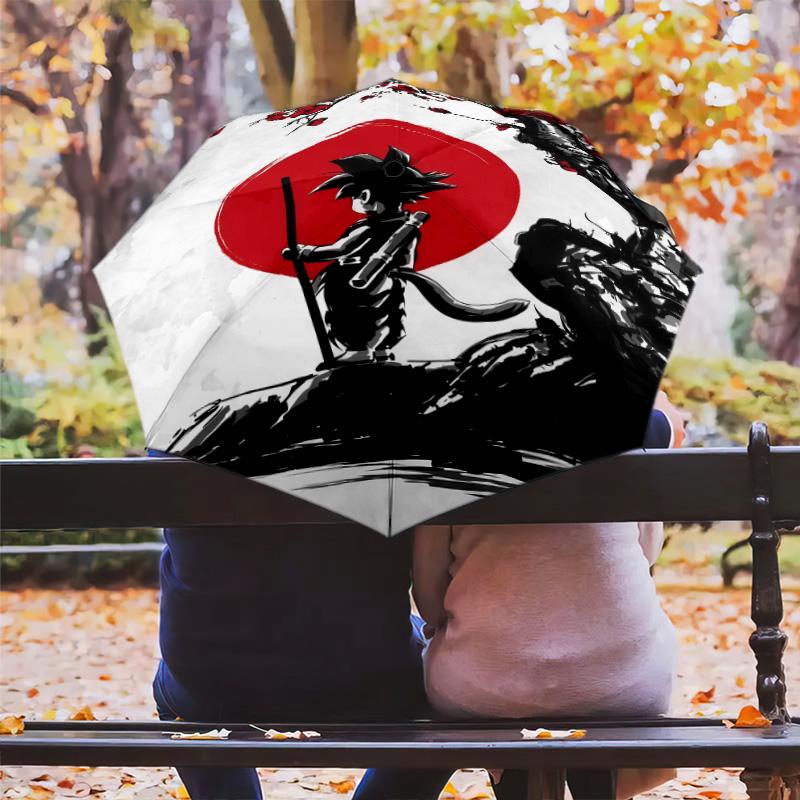 1 PC Automatic Folding Umbrella - Dragon Ball Pattern Portable Foldable Design With 8 Ribs Christmas Birthday Gifts