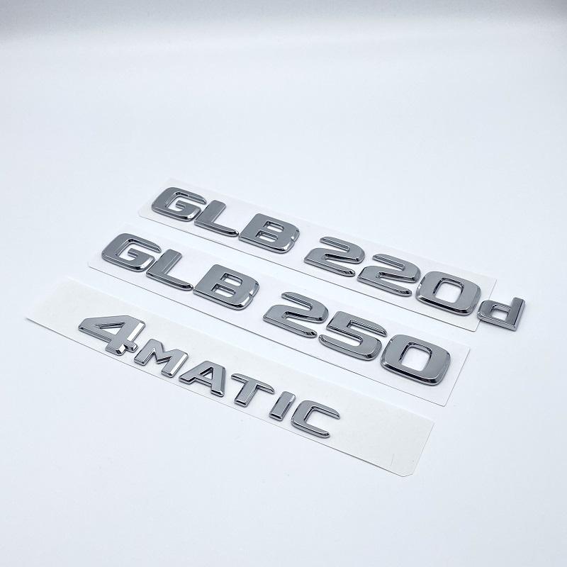 2017 Black Silver Letters Emblem Badge for Mercedes Benz W247 GLB220d GLB250 4Matic Car Styling Trunk Nameplate Sticker