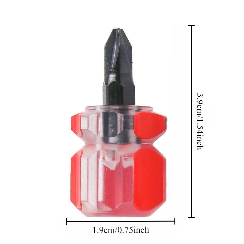 1/2 Stück Mini-Doppelzweckschraubendreher Mini-Schraubendreher Kotflügelschraubendreher Ultrakurzer Kreuzschlitz Reparatur Nähwerkzeug