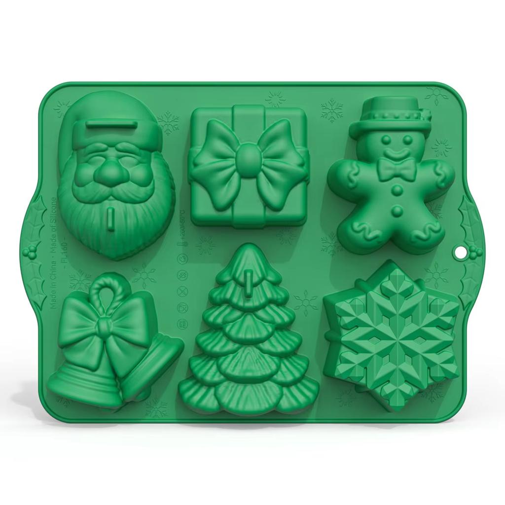 Funny Candy Molds Christmas Theme Shape Silicone Reusable Chocolate Fondant Moulds DIY Baking Decoration Tools