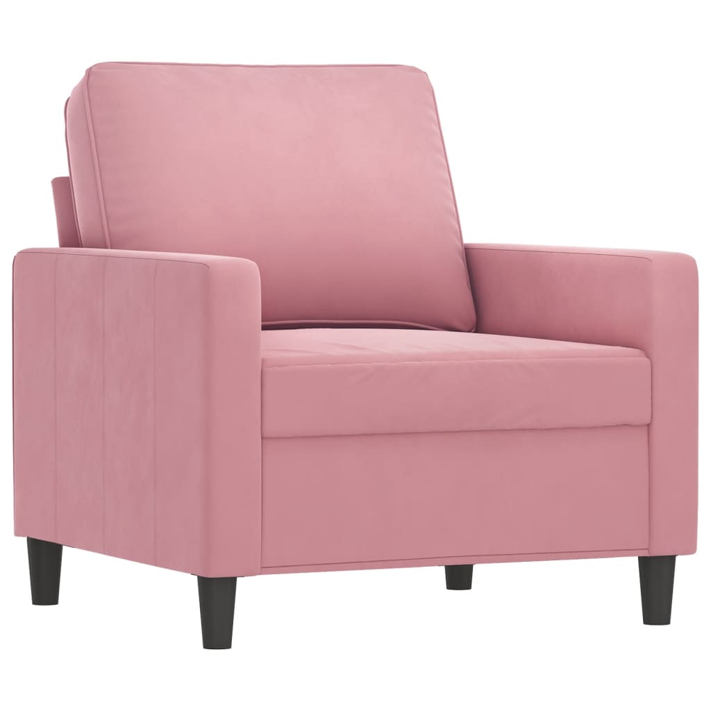 Vidaxl Armchair, Pink, 60 Cm, Upholstered In Velvet