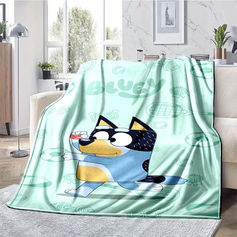 Manta Impresa con Tema de Bluey - Perfecta para Sofá, Cama, Viajes y Uso al Aire Libre | Lavable a Máquina, Acogedora y Duradera.