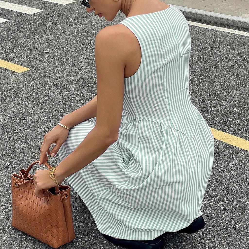 Ladies' Fashionable Casual Striped Dress