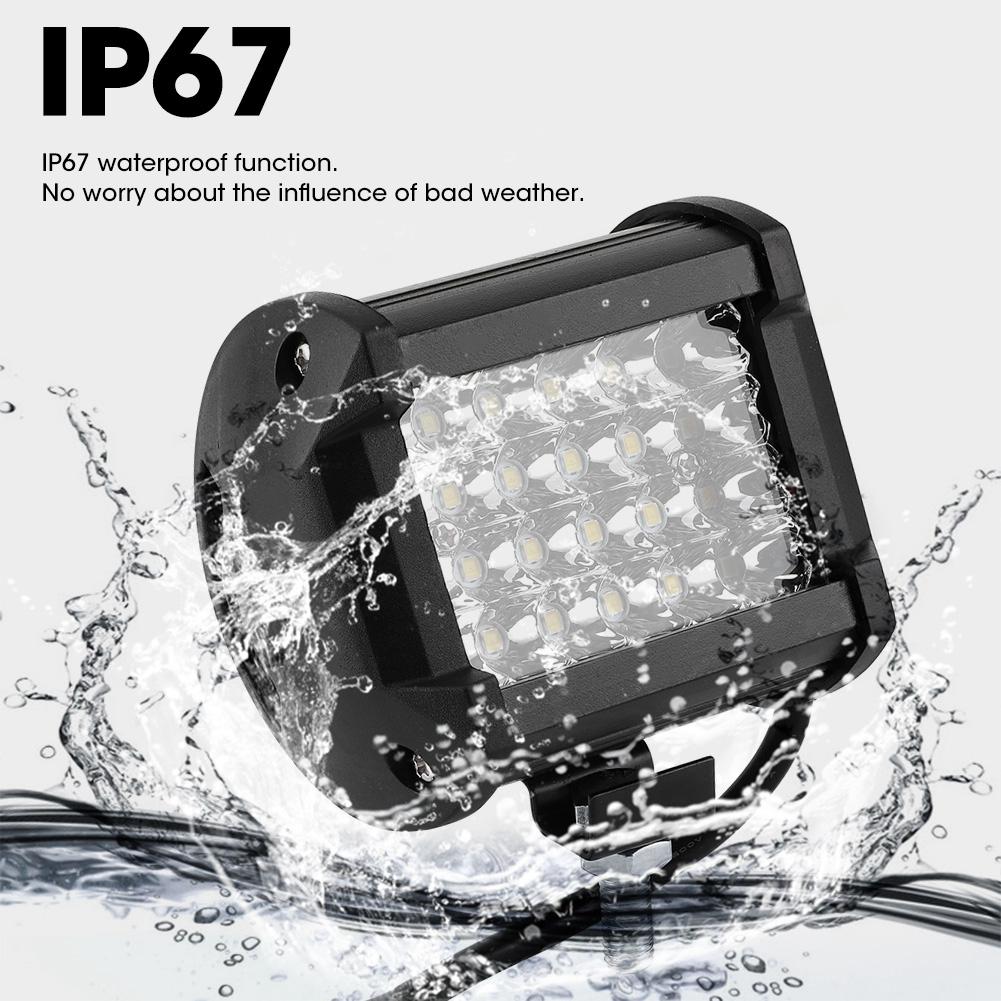 2PCS 4in 72W LED Work Light 30 degrees  Spotlight IP67 Lamp for Off Road Truck  SUV Boat 12V 24V