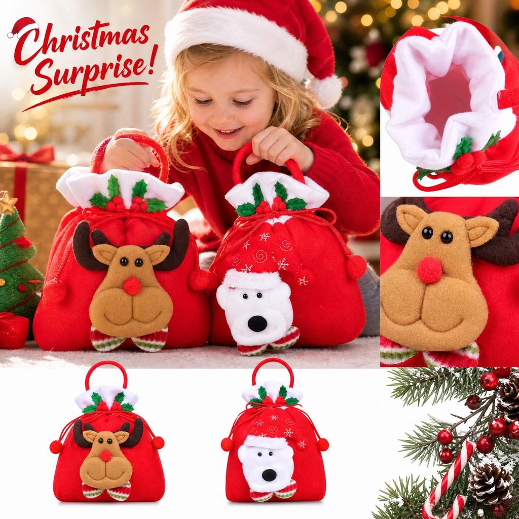 Christmas Gift Bags for Kids Design Small Candy Bags for Christmas Eve Party Bags