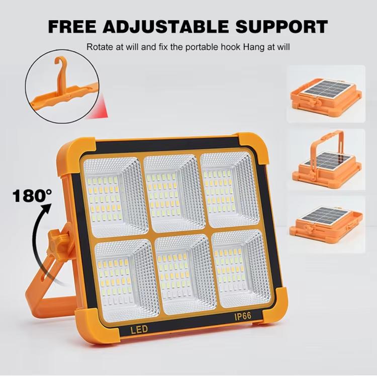 Portable LED Work Solar Light Rechargeable Flood Light IP66 Waterproof Outdoor Working Light for Camping Emergency Repair Light